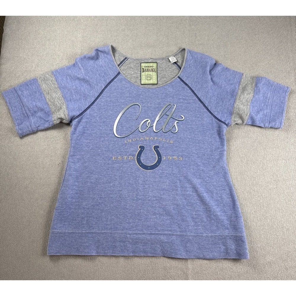 Womens Tommy Bahama NFL Pick Six T-Shirt Sz Large Indianapolis Colts